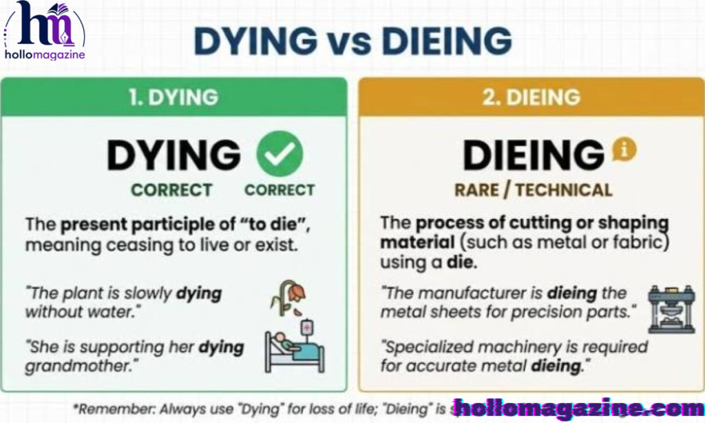 Dieing vs Dying: What’s the Difference?