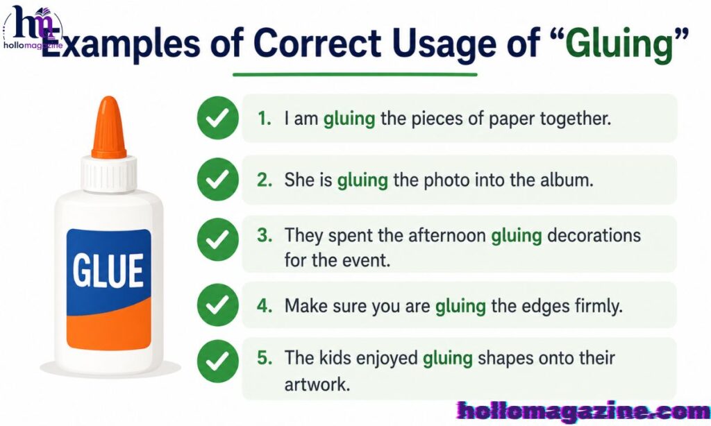 Examples of Correct Usage of “Gluing”