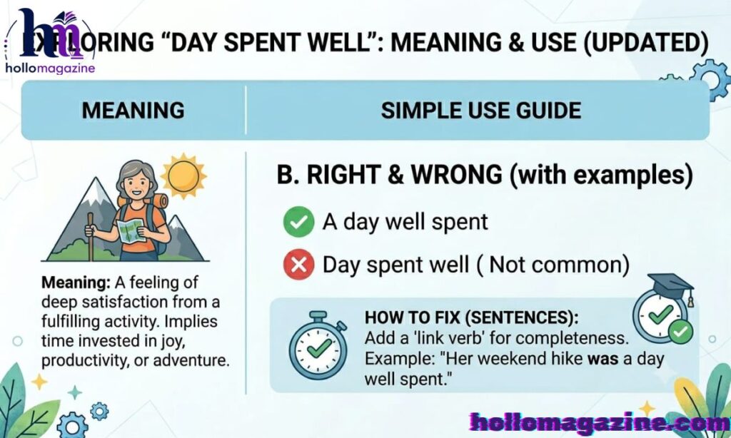 Is It Correct to Say “Day Well Spent”? (Grammar Explained)