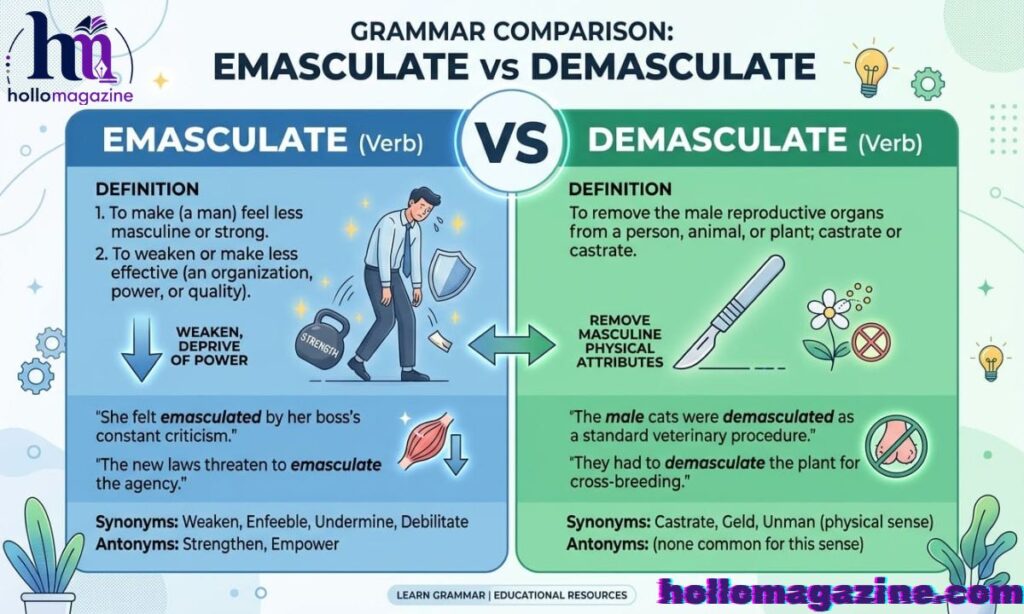 Verb Forms of Emasculate